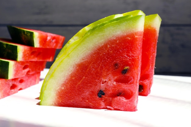 Fresh slices of watermelon close up