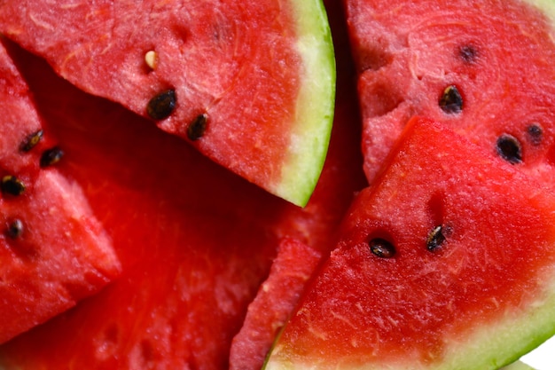 Fresh slices of watermelon close up