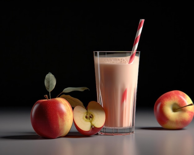 Fresh Smoothie Apple lassi с яблочными фруктами в студийном ресторане с садом