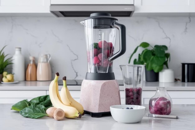 Photo fresh smoothie blender detox cooking home generate ai