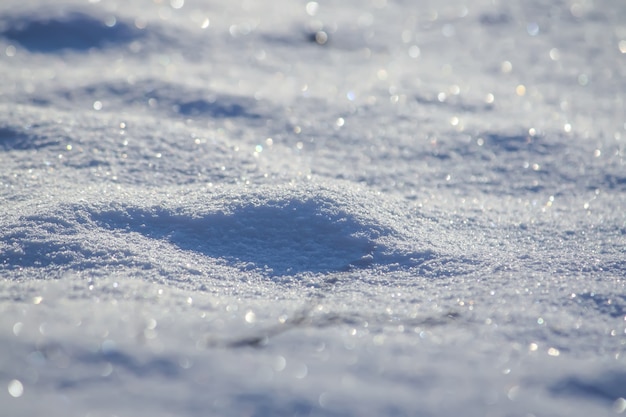 晴れた冬の日の新雪面。