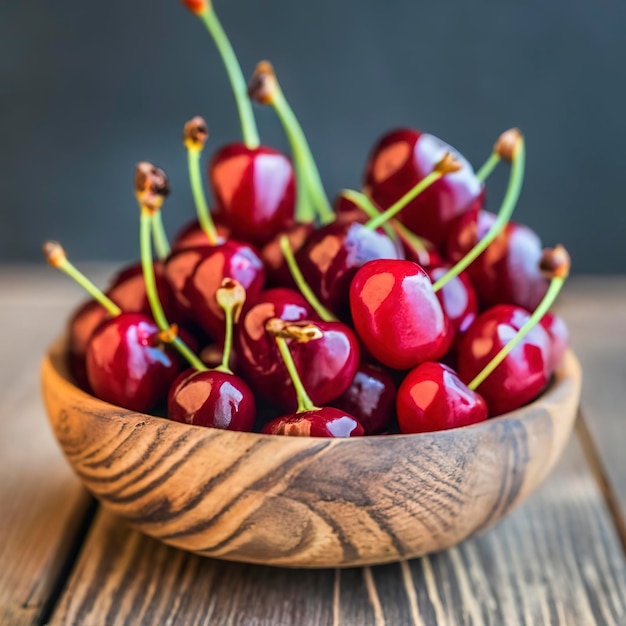 Fresh sour cherry in a bowl