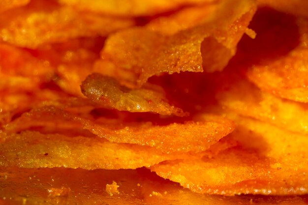 Fresh and spicy potato chips snack