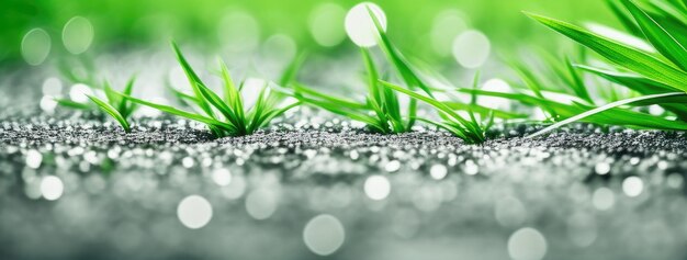 Fresh Spring Grass with Bokeh Background