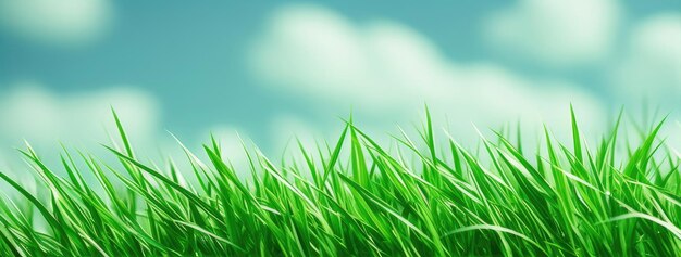 Fresh spring grass with bokeh background
