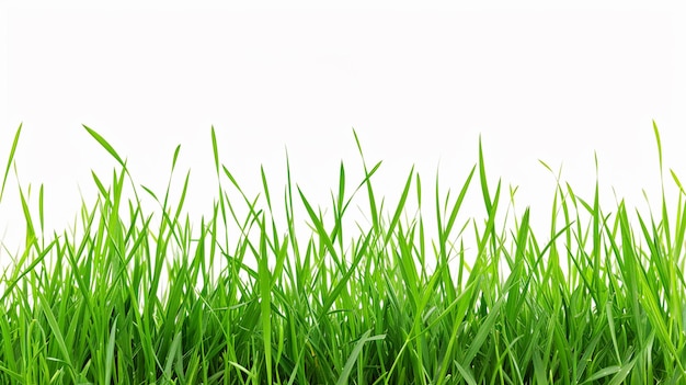 Photo fresh spring green grass on white background generative ai