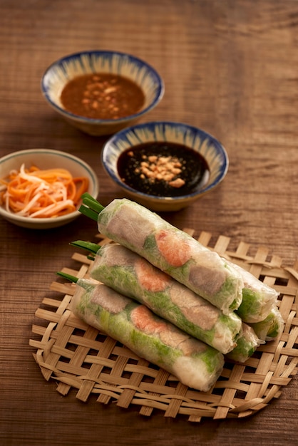 fresh spring roll is vietnamese food.