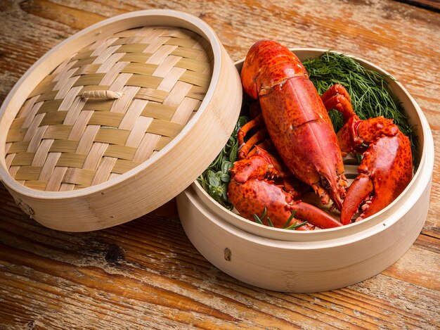 Fresh steamed lobster