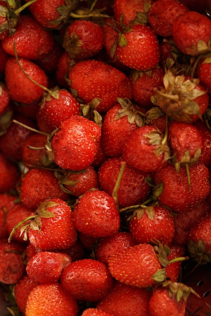 fresh strawberries from the forest striking color