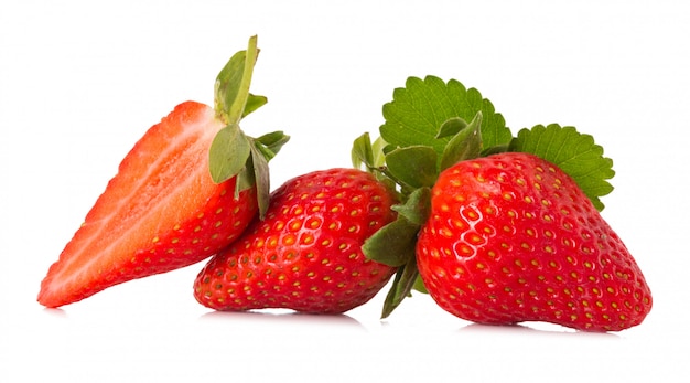 Fresh strawberries isolated 