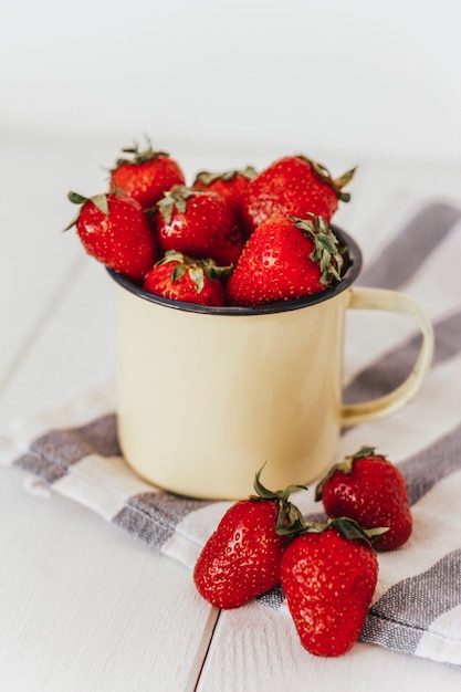fresh strawberries on a light background