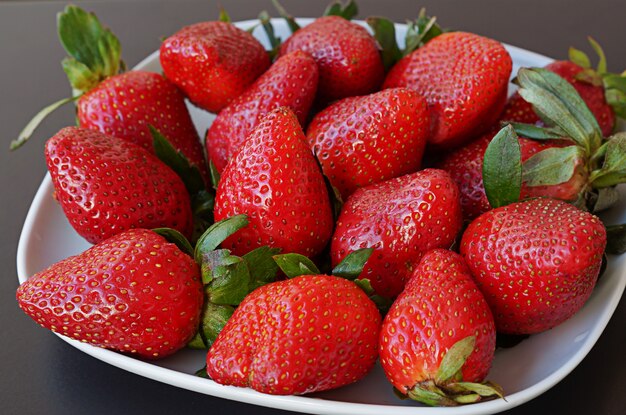 Fresh strawberries on a plate