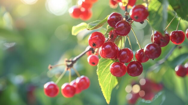 樹木に植えられた新鮮なイチゴ