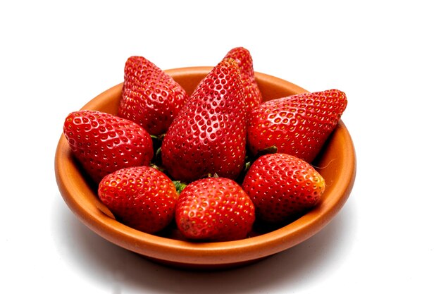 fresh strawberries on white background