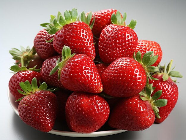 Fresh strawberries on white background