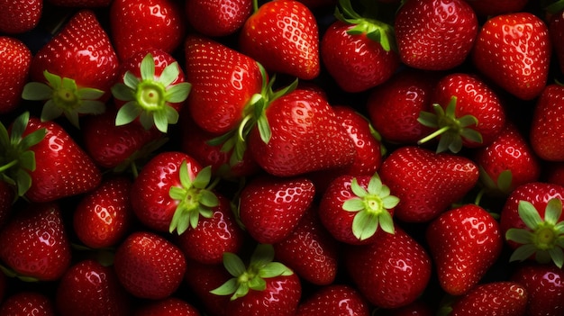 Fresh strawberry as background neural network ai generated