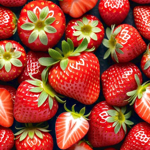 Fresh strawberry background generated ai