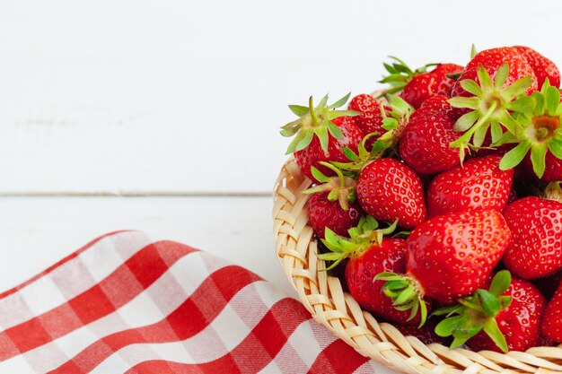 Fresh strawberry in basket