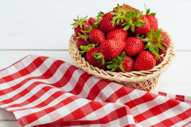 Fresh strawberry in basket