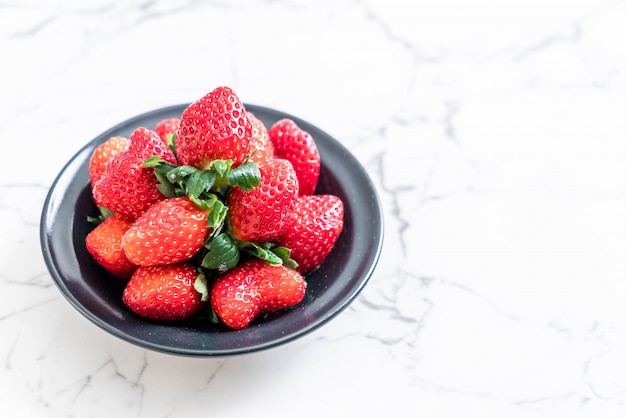 fresh strawberry in bowl