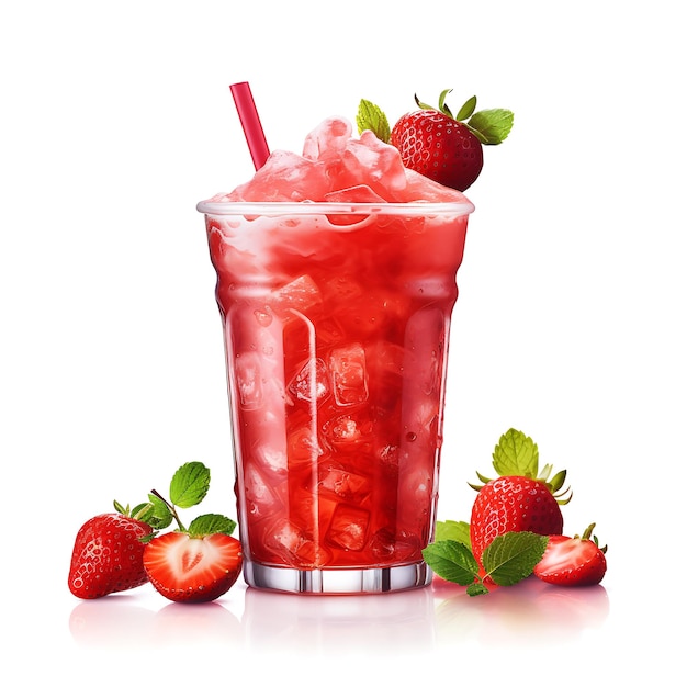 Photo fresh strawberry drink perfect for drink catalog