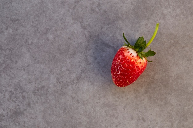 Fresh strawberry on gray 