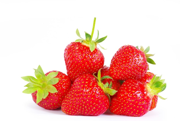 The fresh strawberry isolated on white background