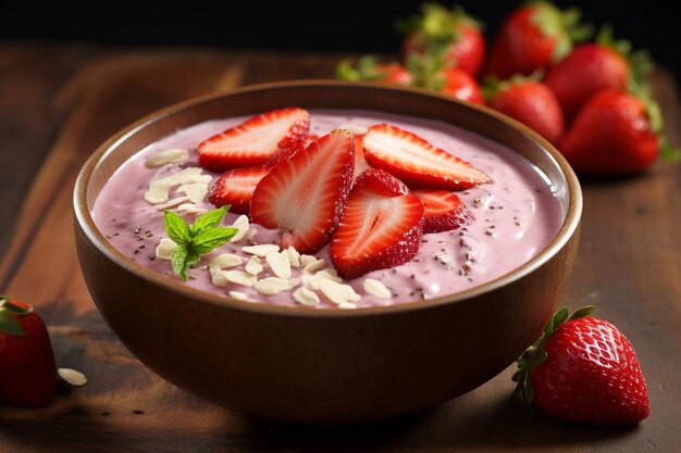 Fresh Strawberry Smoothie Bowl Strawberry picture photography