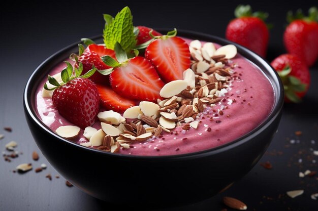 Fresh Strawberry Smoothie Bowl Strawberry picture photography