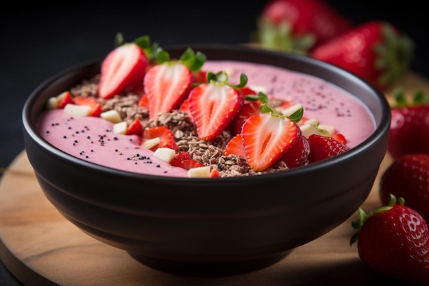 Fresh Strawberry Smoothie Bowl Strawberry picture photography