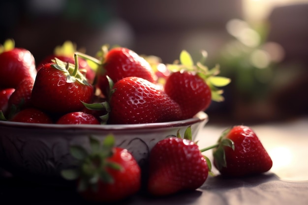 Fresh strawberry with drops of water