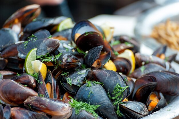 Fresh street food closeup