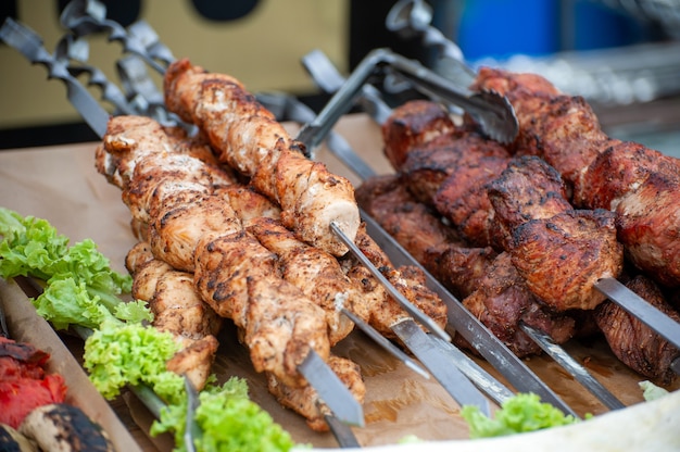 Fresh street food closeup