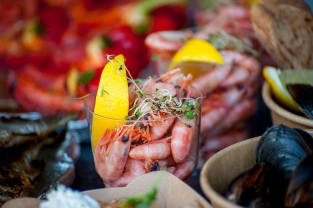 Fresh street food closeup