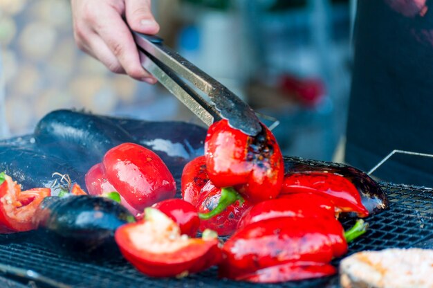 Fresh street food closeup