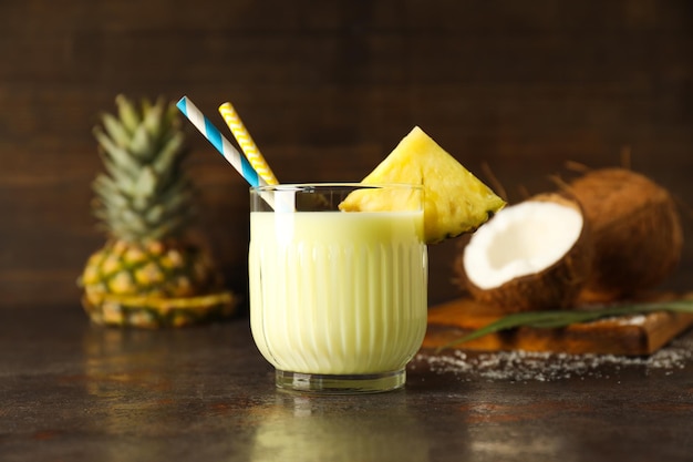 Fresh summer cocktail Pina colada fresh summer drink concept