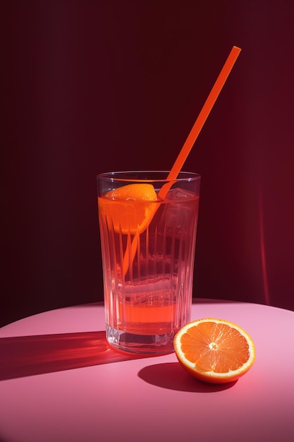 Fresh summer cocktail with fruit aesthetic look Generative AI