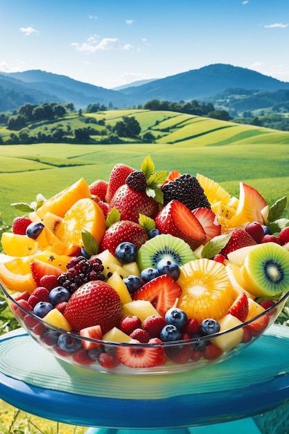 fresh summer fruits in the forest