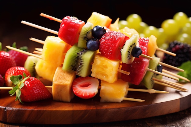 Fresh summer fruits on sticks