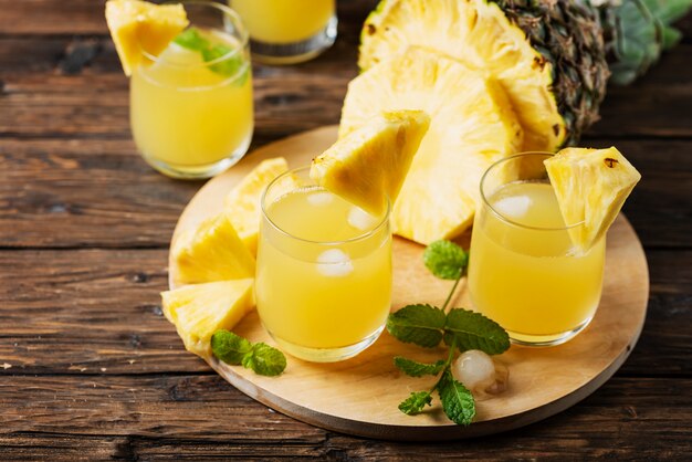 Fresh summer pineapple juice