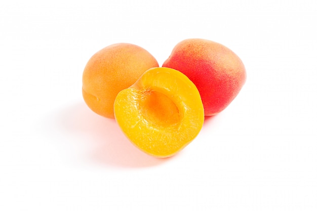 Fresh sweet apricots isolated 