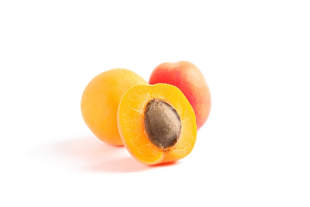 Fresh sweet apricots isolated