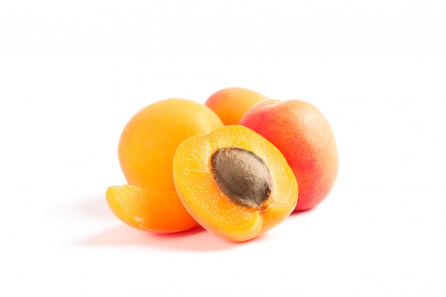 Fresh sweet apricots isolated 