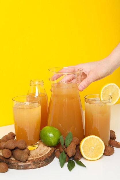 Fresh sweet drink tamarind juice tasty drink for refreshing