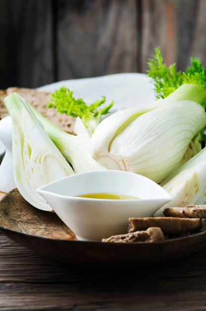 Fresh sweet fennel and olive oil