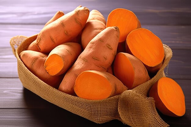 Fresh sweet potato professional advertising food photography