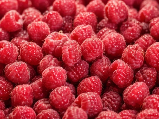 Photo fresh and sweet raspberries background fresh organic ripe raspberry bunch of red raspberries