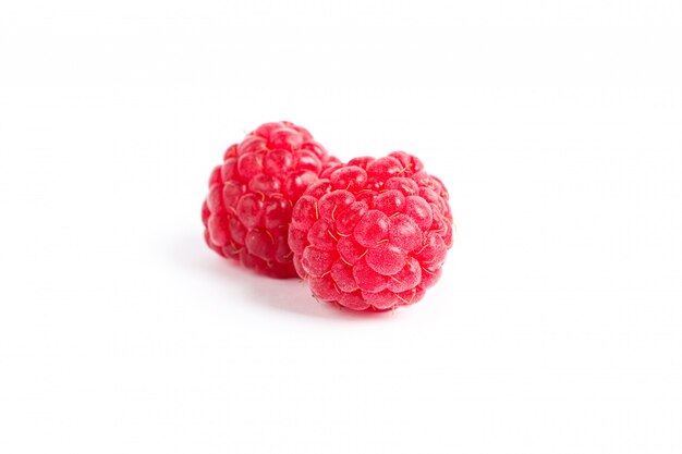 Fresh sweet raspberries isolated 