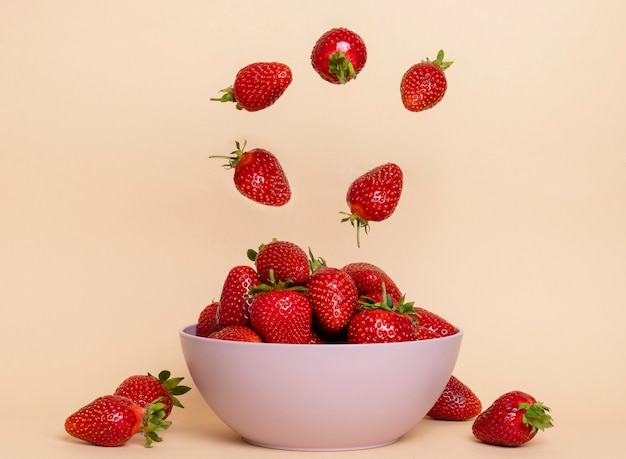 Fresh sweet strawberries in the bowl