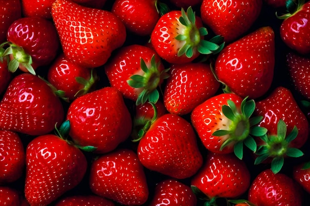 Fresh and sweet strawberrys background A close up of strawberry